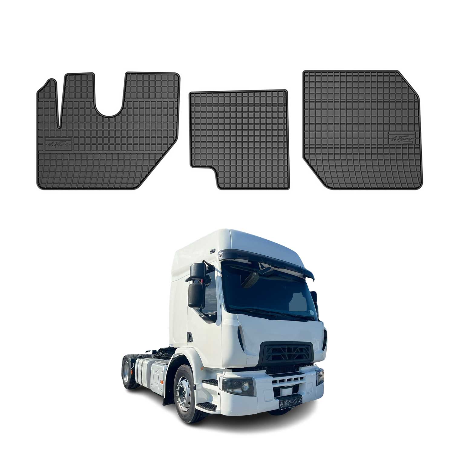 OMAC Alfombrillas De Coche para Renault Trucks D 2015-2020 Negro Goma 3Pza