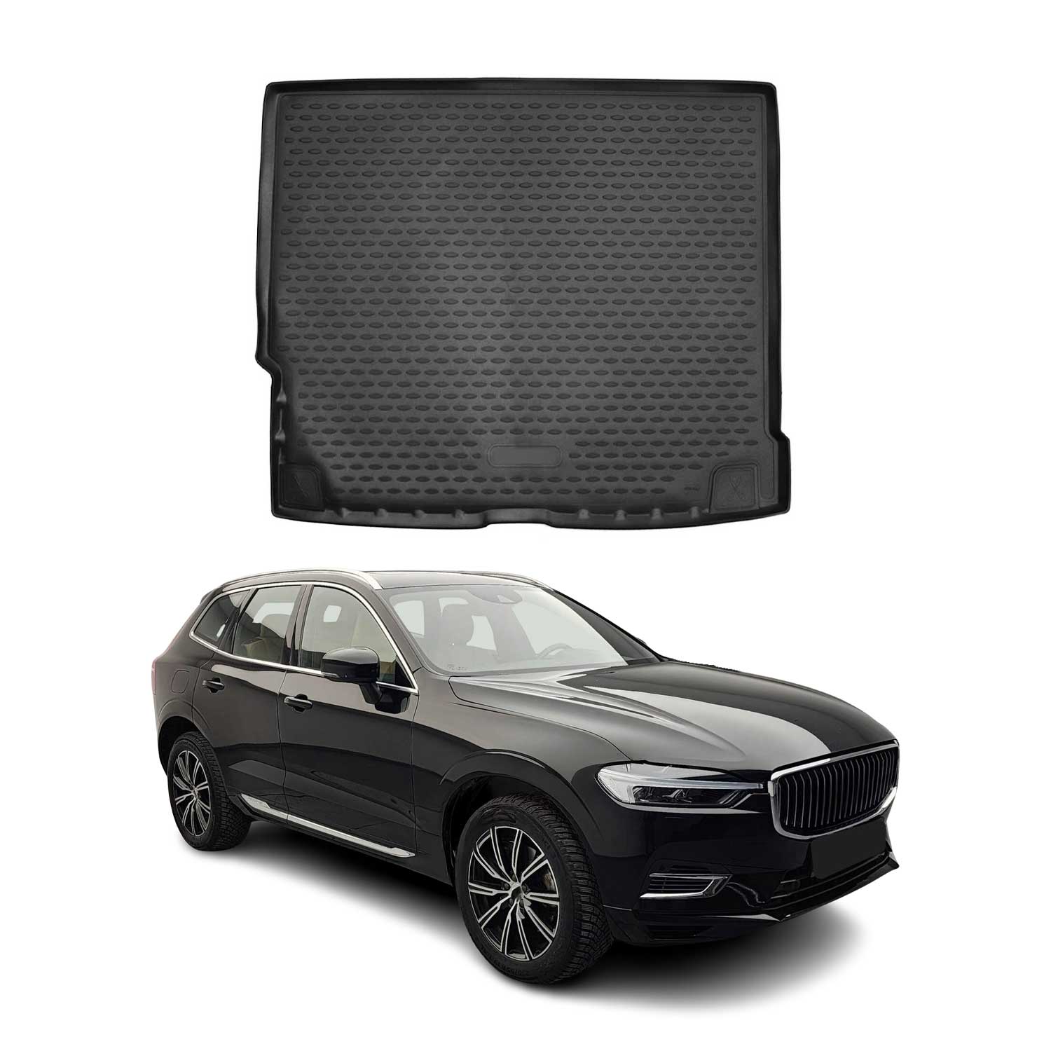 OMAC Bandeja Maletero Alfombrilla para Volvo XC60 2017-2024 Negro Goma 1Pza