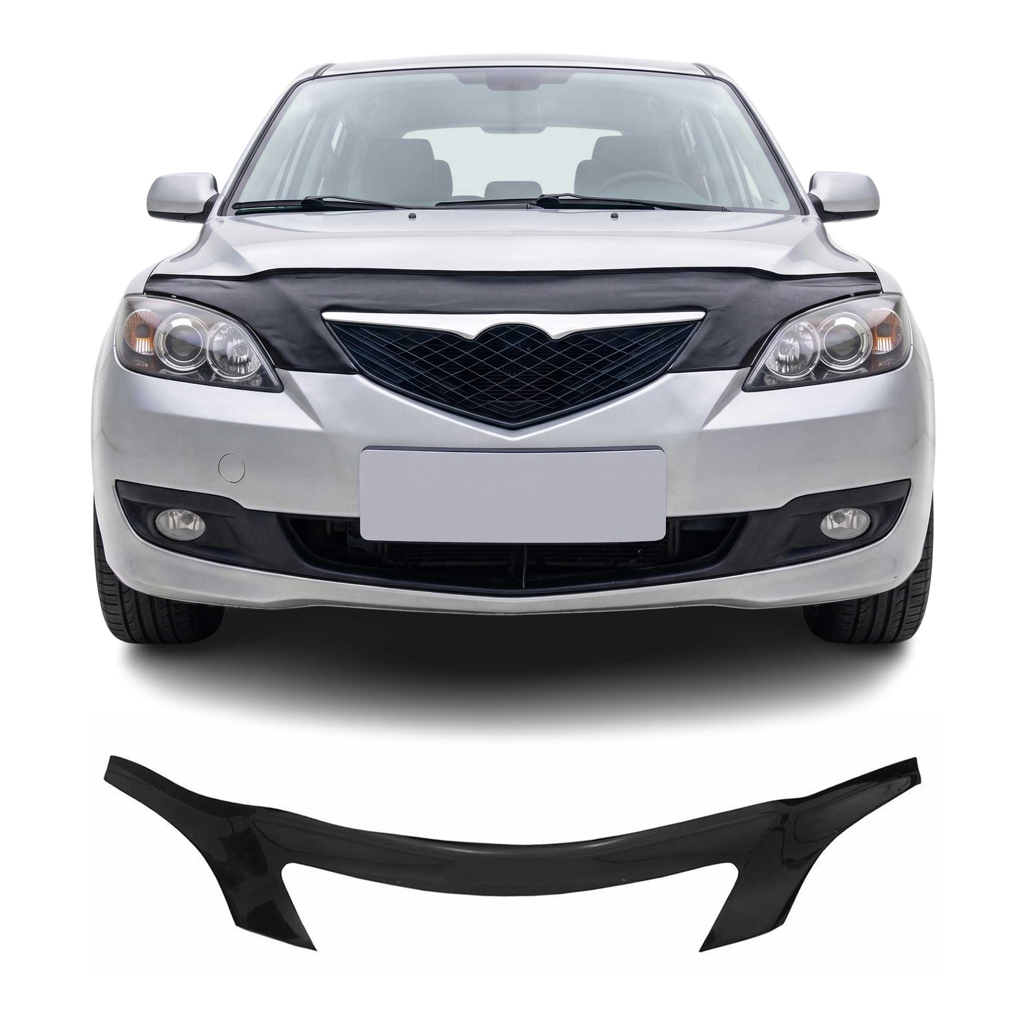Deflector de Capó para Mazda 3 2003-2009 Hatchback Oscuro Brillante Acrílico
