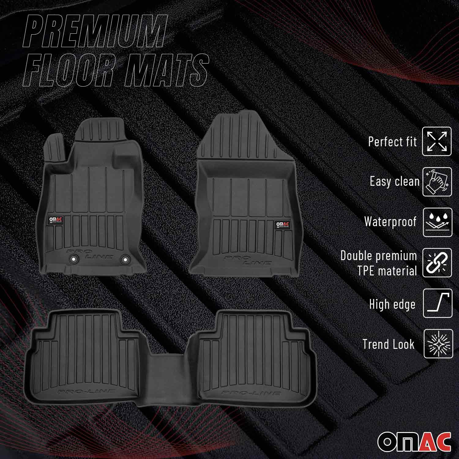 OMAC Premium Alfombrillas De Coche para Subaru Forester V 2018-2025 TPE Goma 3x