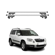 Menabo Barras de Techo Coche Barra para Skoda Yeti 2013-2017 Gris Aluminio 2Pza