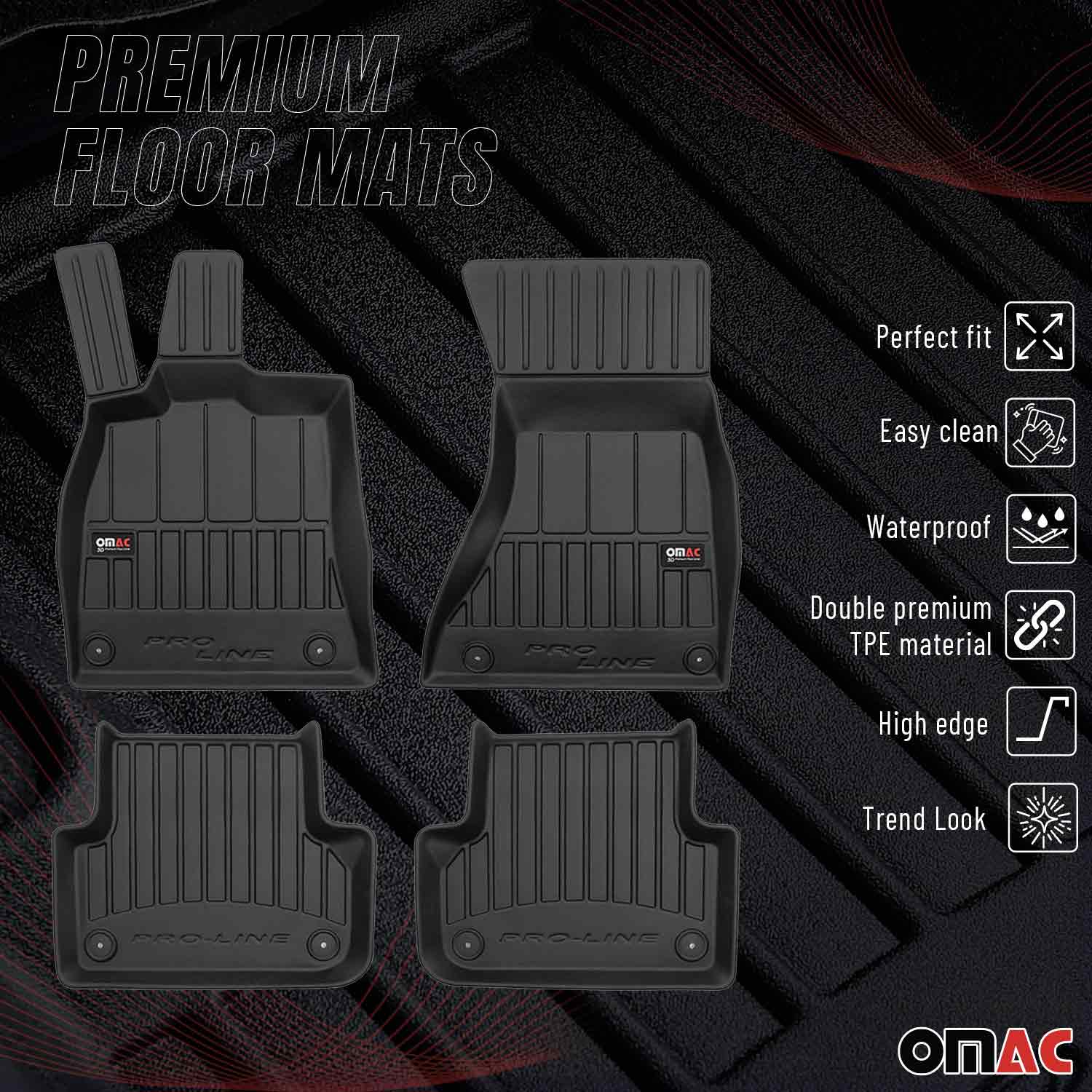 OMAC Premium Alfombrillas De Coche para Audi A5 Sportback 2009-2017 TPE Goma 4x