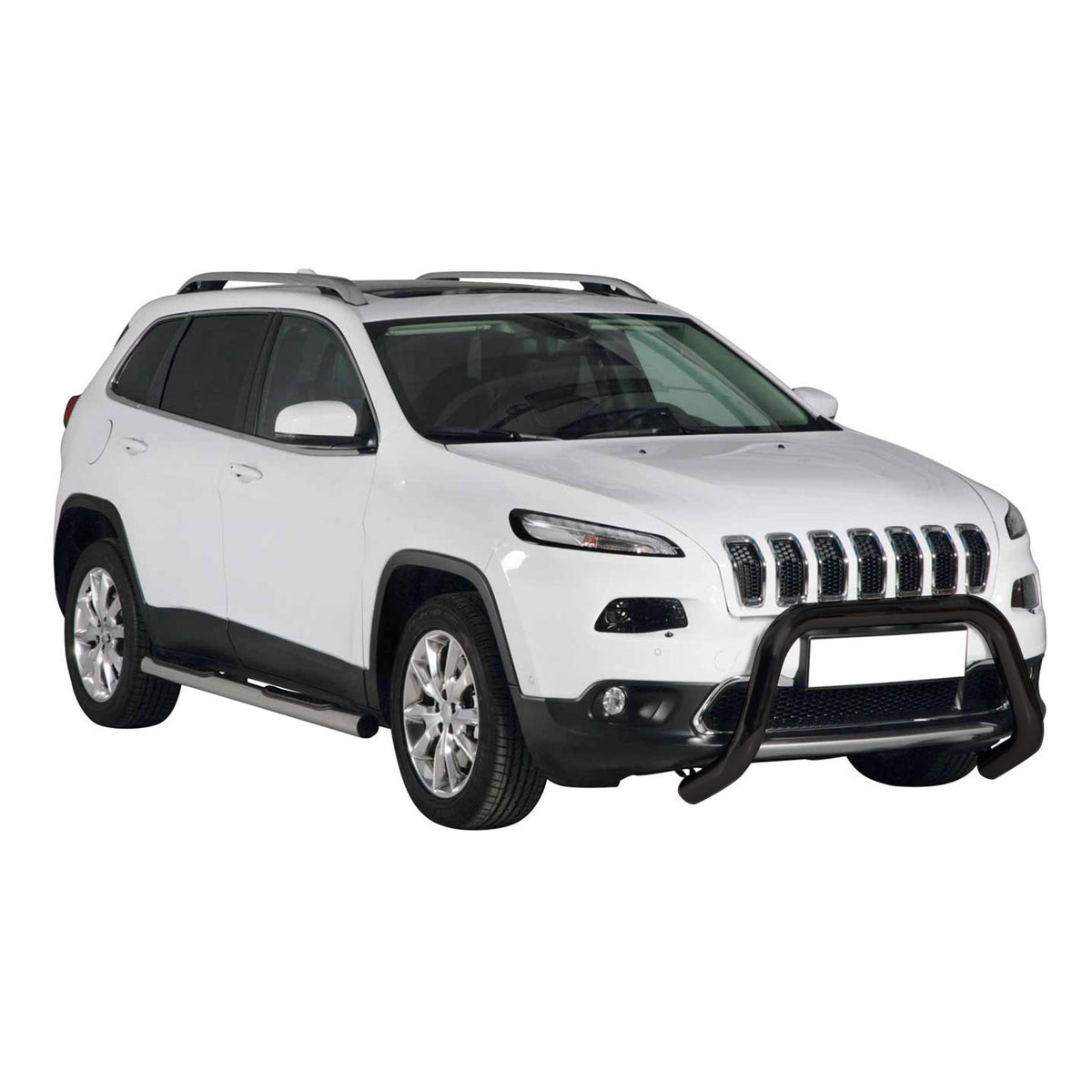 Bull Barra Frontal para Jeep Cherokee 2013-2018 Negro Brillante Acero 1Pza