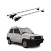 Menabo Barras de Techo Coche Baca para Fiat Panda 169 Cross 2004-2014 Gris Alu