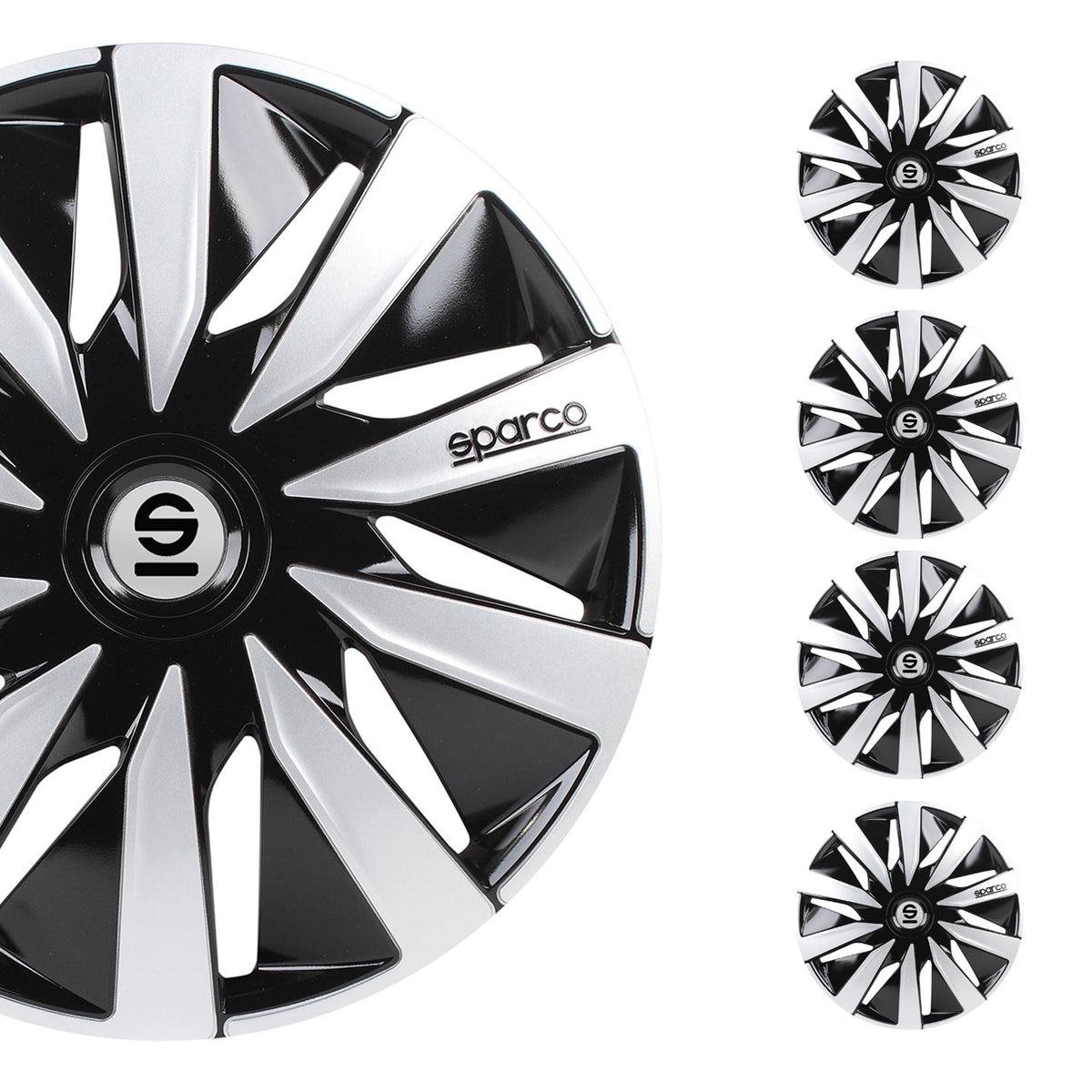 Sparco Lazio Tapacubos 15 Pulgadas Universal Negro Plata ABS Plástico