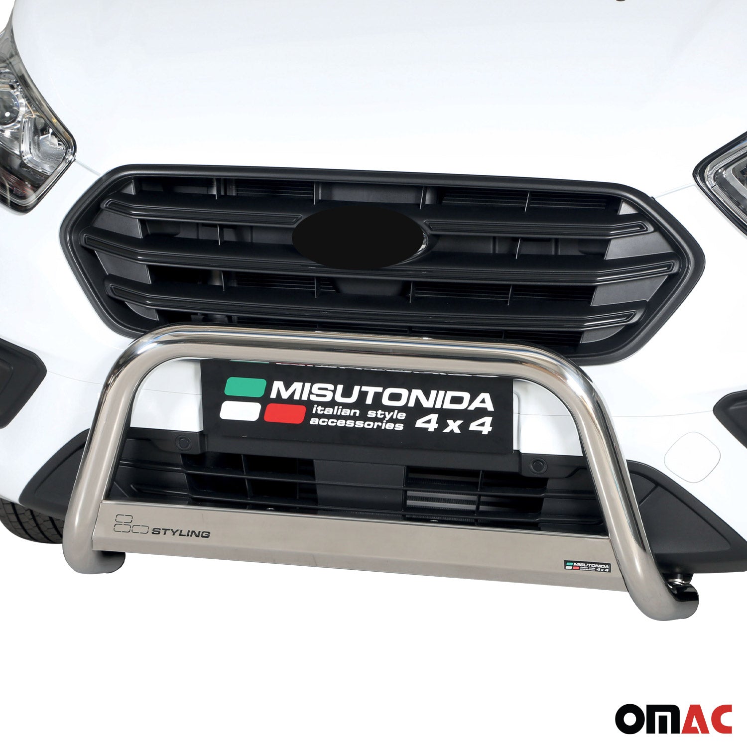 Bull Barra Frontal para Ford Transit Custom L1 - L2 2018-2022 Plata Acero