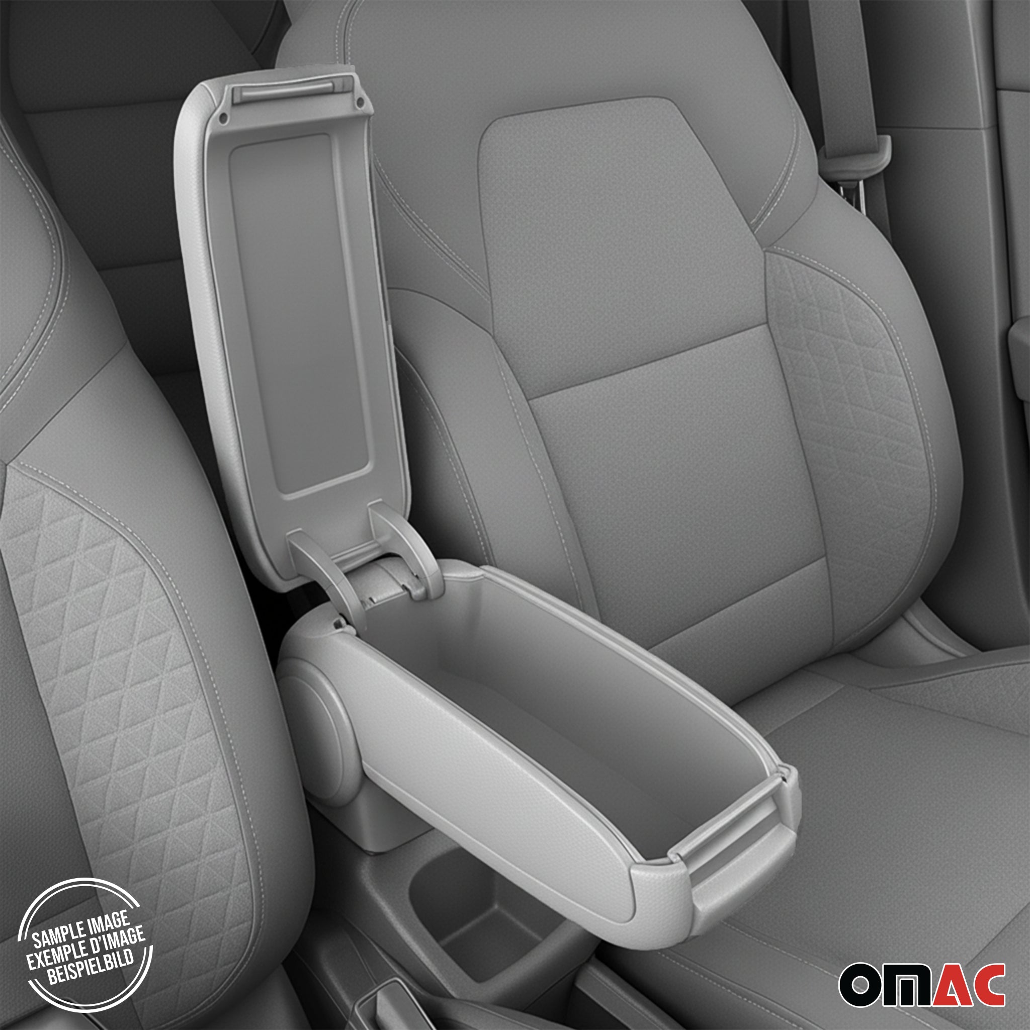 Gris Reposabrazos Consola para VW Caddy 2003-2020 Gris PU Cuero Plástico 1Pza