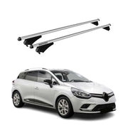 Menabo Barras de Techo Coche Baca para Renault Clio Grand Tourer 2013-2019 Gris