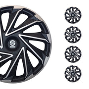 Sparco Varese Tapacubos 14 Pulgadas Universal Negro Plata ABS Plástico