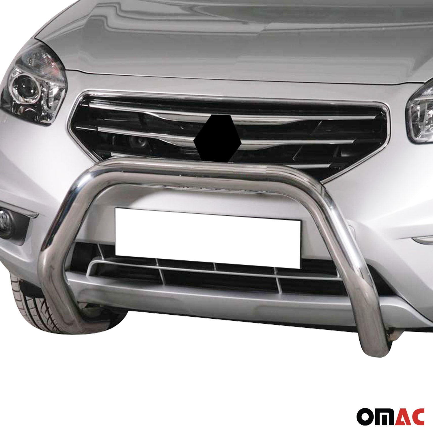 Bull Barra Frontal para Renault Koleos 2011-2013 Plata Brillante Acero 1Pza