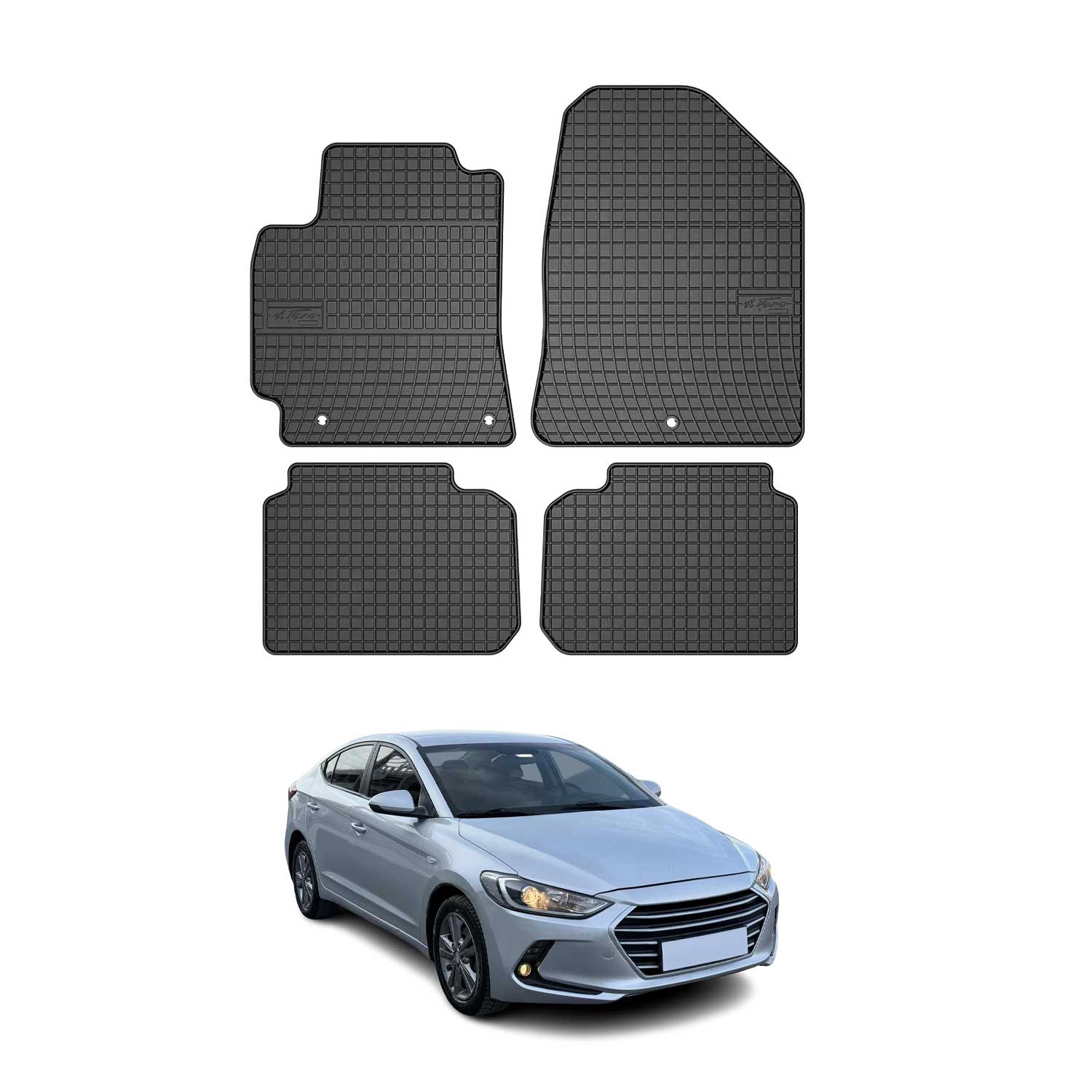 OMAC Alfombrillas De Coche para Hyundai Elantra 2015-2020 Negro Goma 4Pza