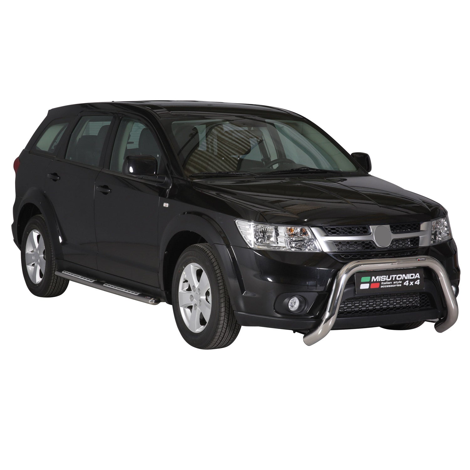 Par de Estribos Barras Laterales para Fiat Freemont 2011-2016 Plata Acero 2x