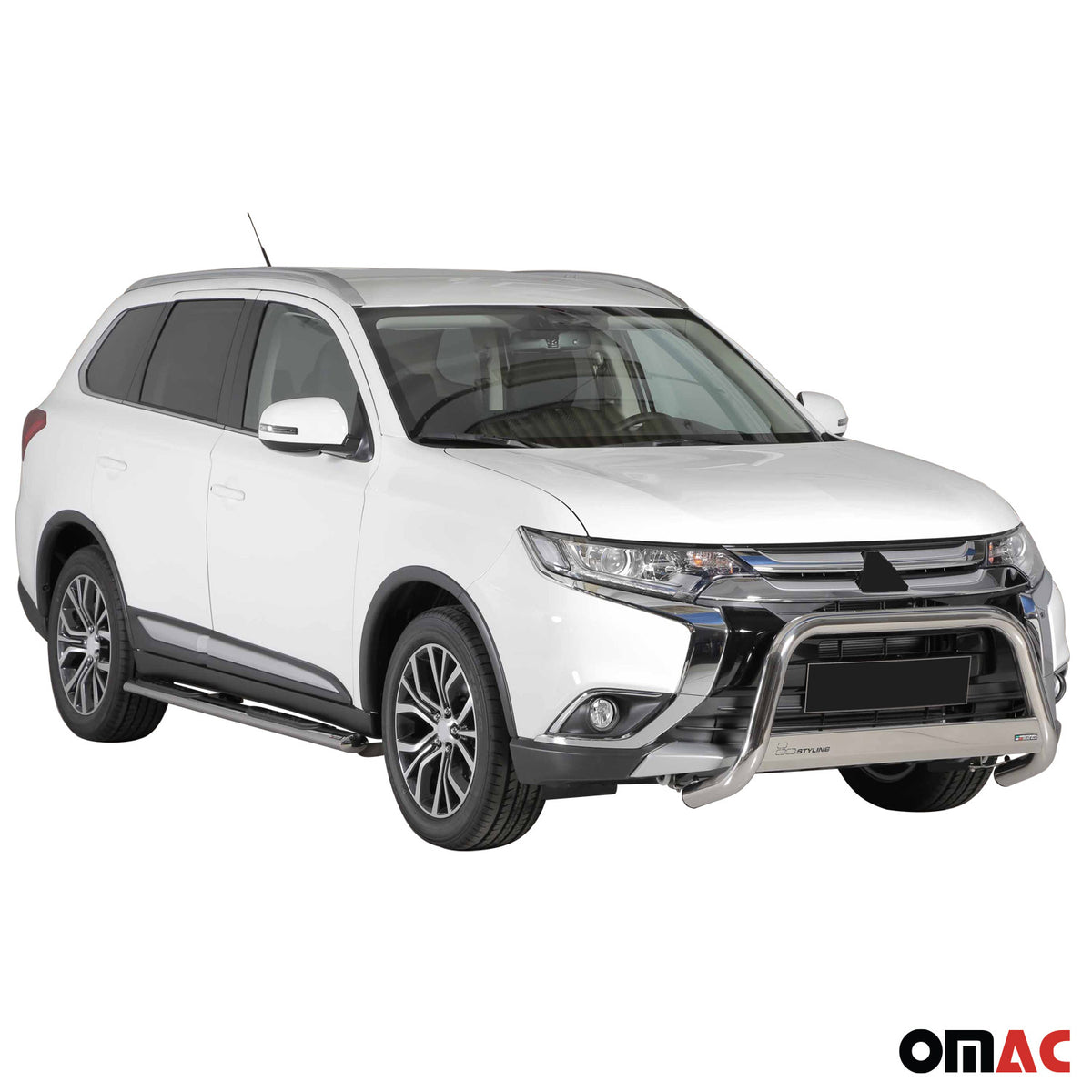 Bull Barra Frontal para Mitsubishi Outlander PHEV 2015-2018 Plata Acero 1Pza