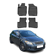 OMAC Premium Alfombrillas De Coche para Kia Pro Ceed 2007-2013 Negro TPE Goma 4x