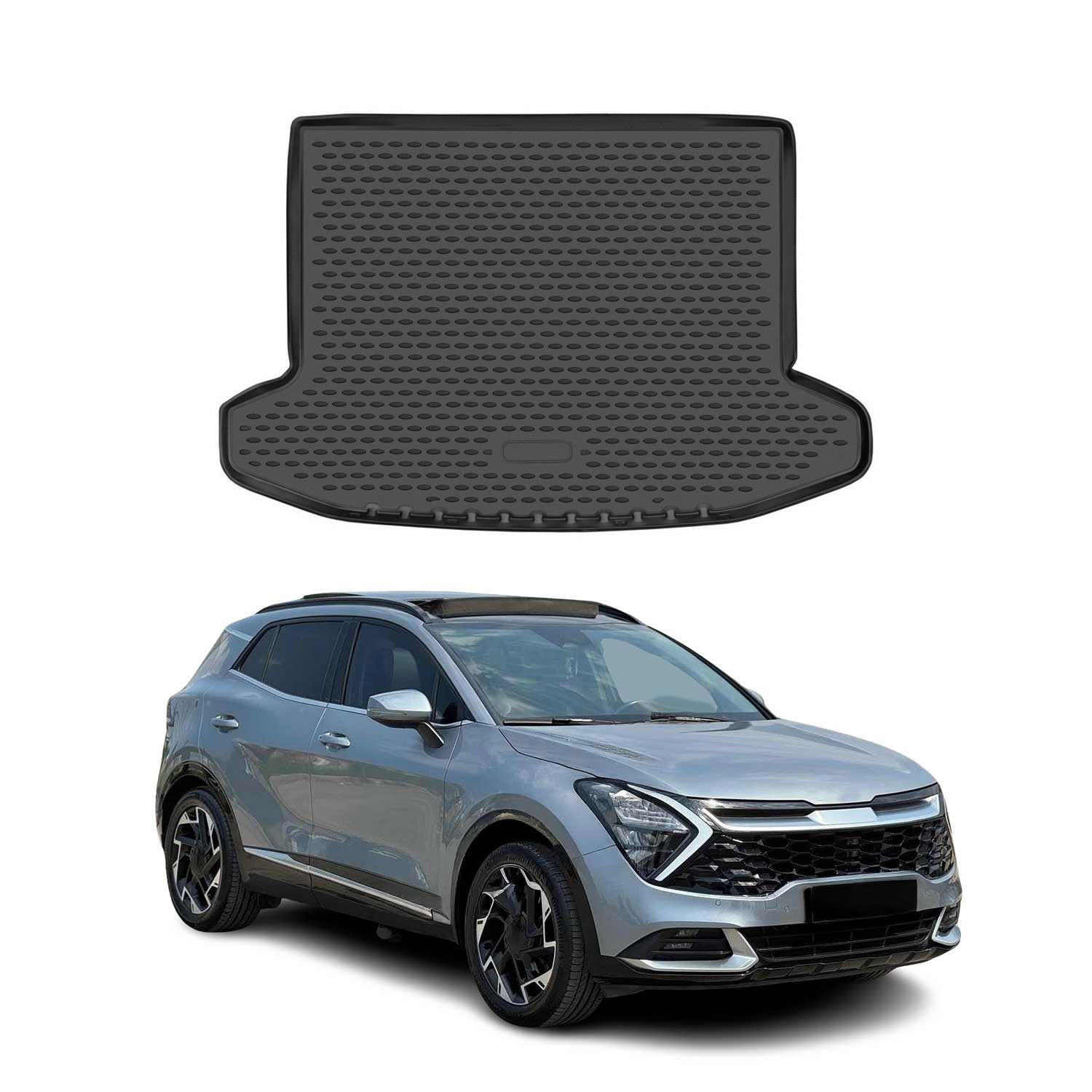 OMAC Bandeja Maletero Alfombrilla para Kia Sportage 2023-2026 Negro Goma TPE