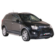 Bull Barra Frontal para Opel Antara 2011-2015 Negro Brillante Acero