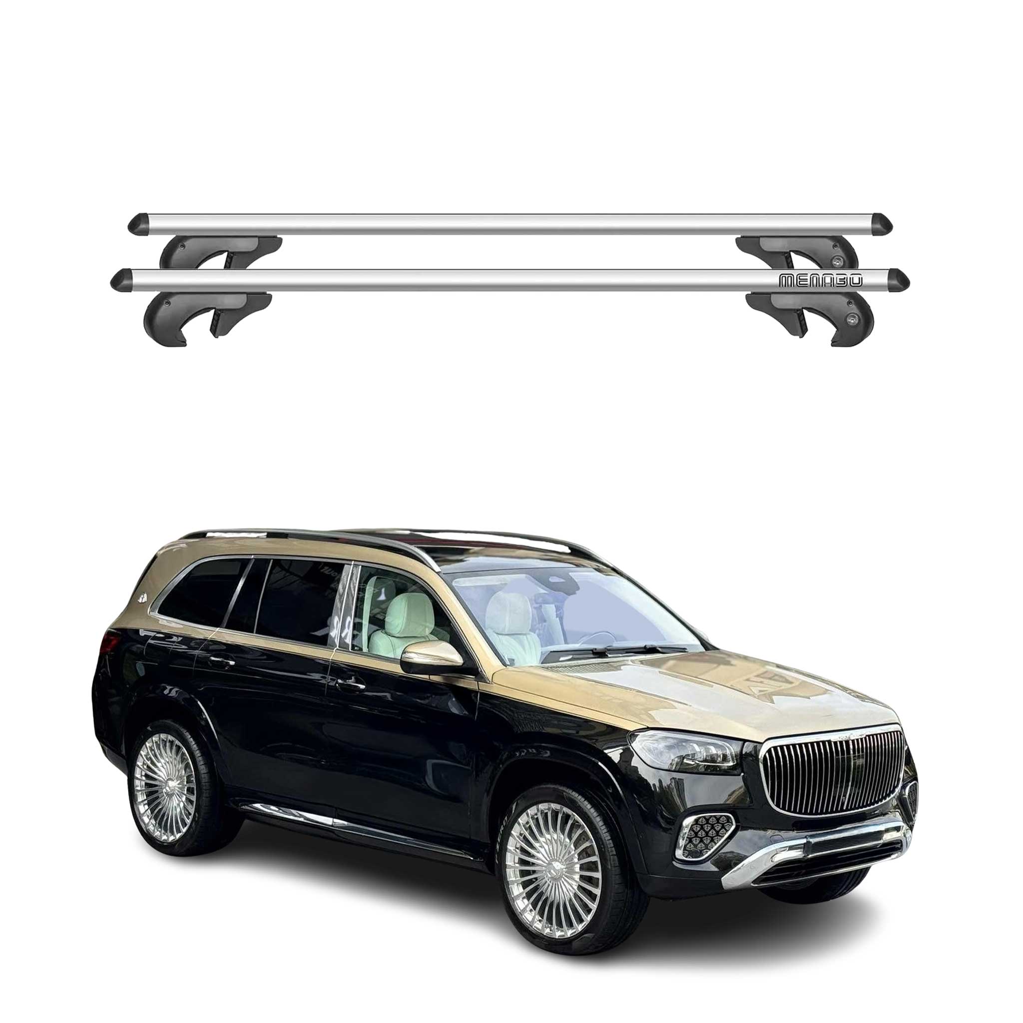 Barras de Techo Coche Portaequipajes para Mercedes GLS 2020-2025 Gris Alu 2Pza