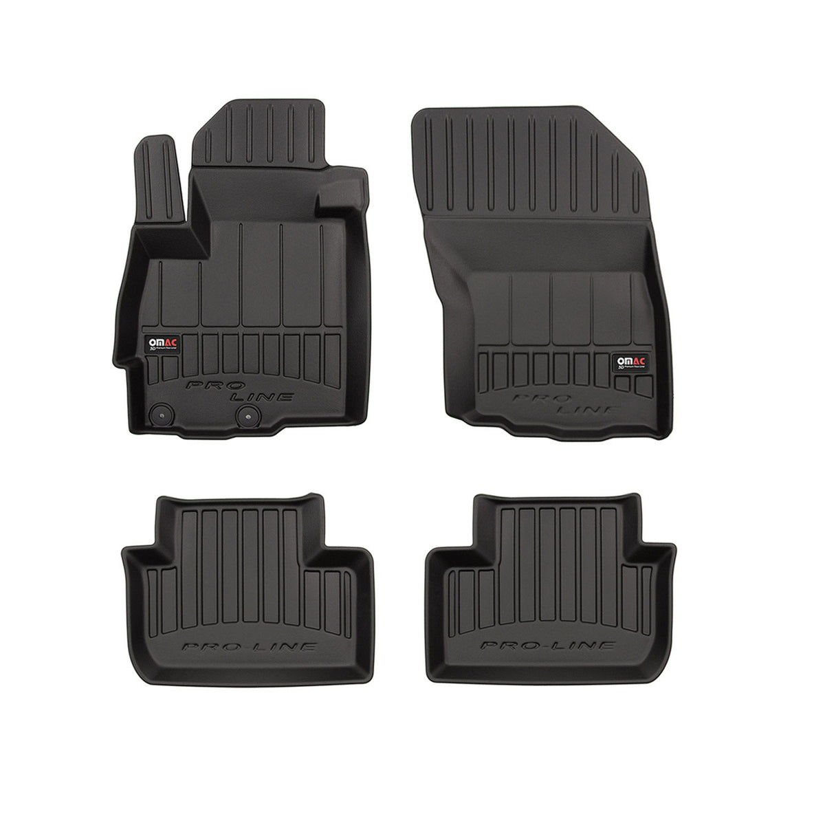 OMAC Premium Alfombrillas De Coche para Peugeot 4008 2012-2017 Negro TPE Goma 4x