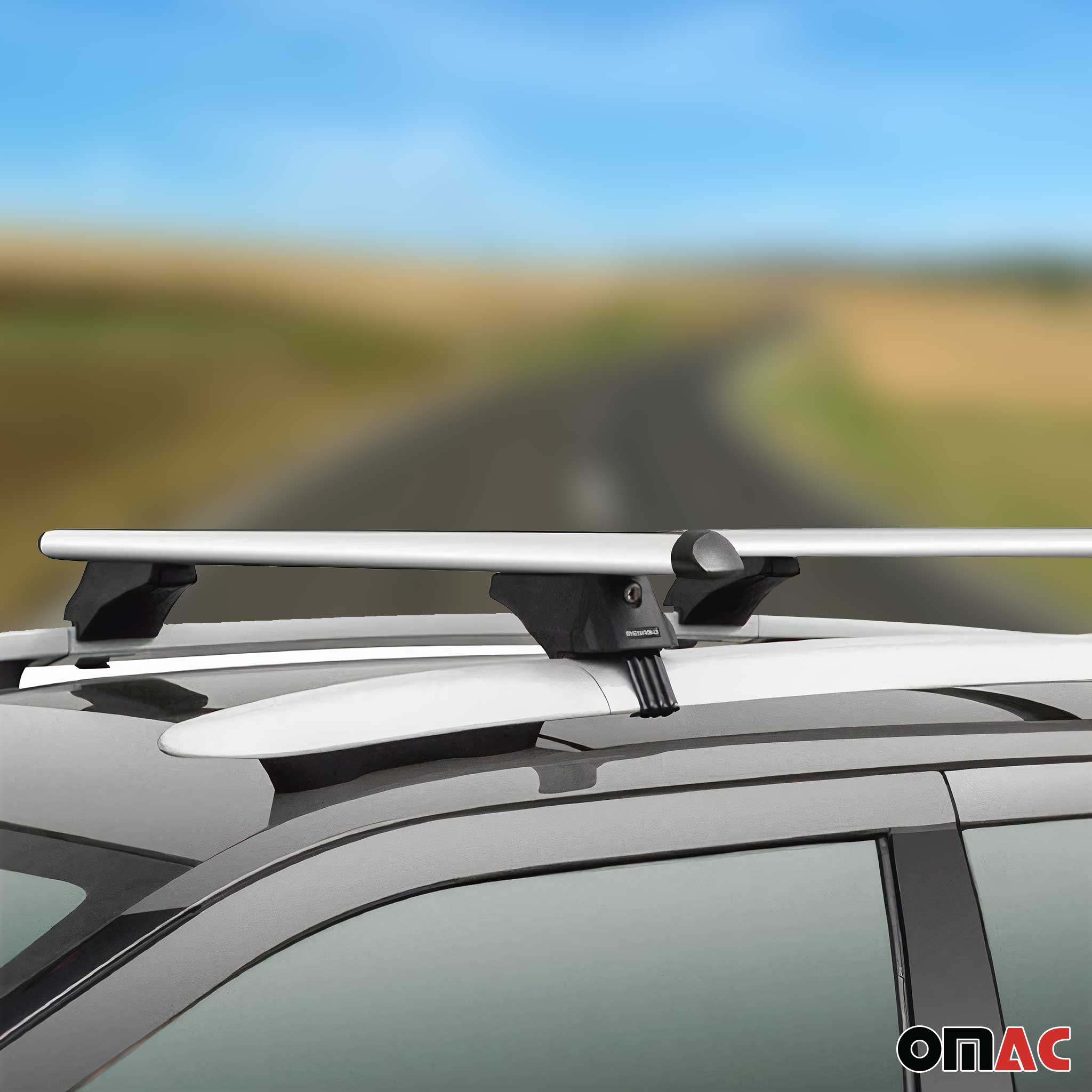 Menabo Barras de Techo Coche Baca para Ford Kuga 2019-2025 Gris Aluminio 2Pza