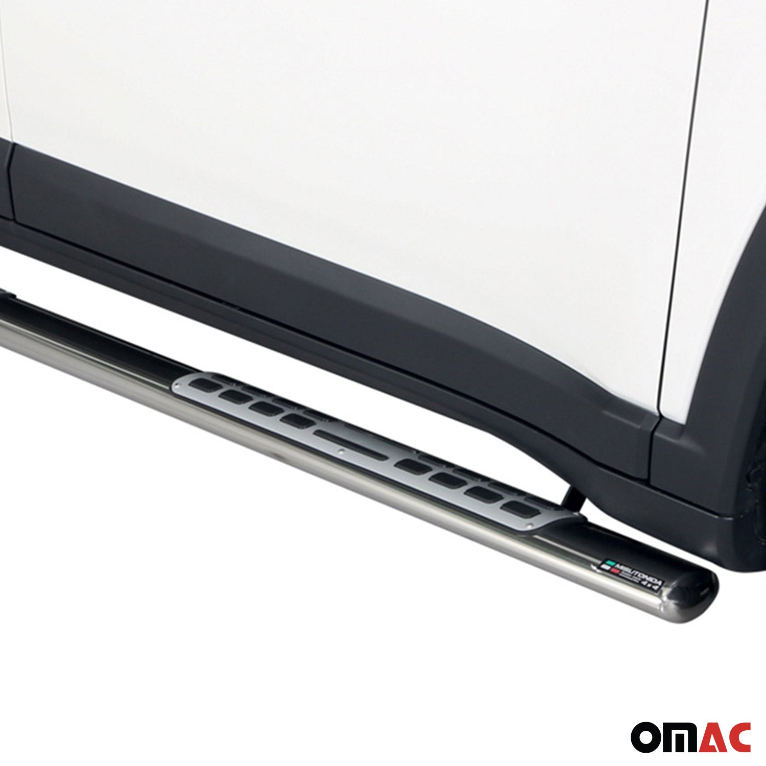 Par de Estribos Barras Laterales para Jeep Compass 2016-2021 Plata Acero 2x