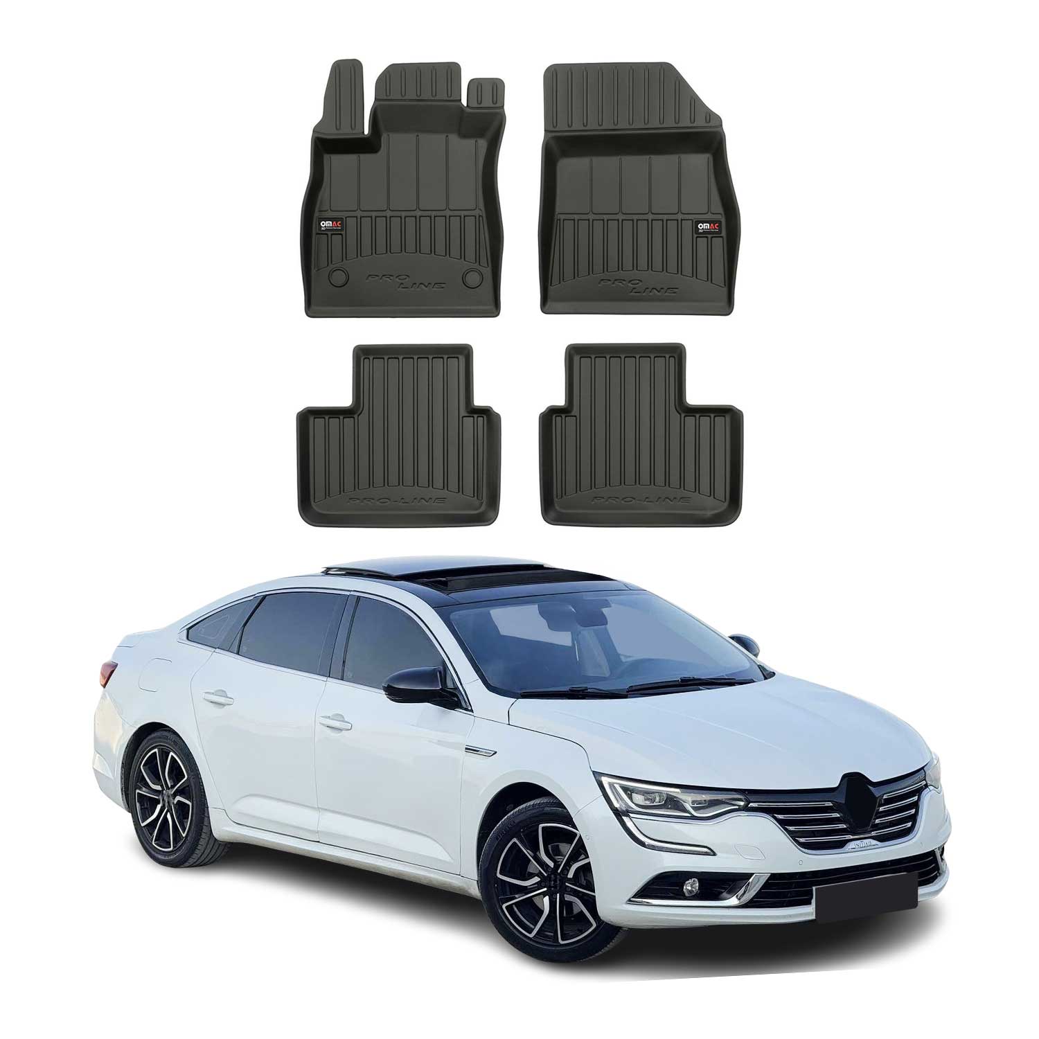 OMAC Premium Alfombrillas De Coche para Renault Talisman 2015-2020 TPE Goma 4x
