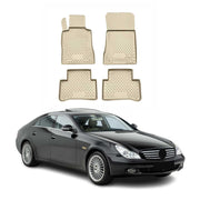 OMAC Alfombrillas De Coche para Mercedes CLS Class C219 2004-2010 Beige TPE 4Pza