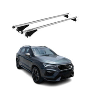 Menabo Barras de Techo Coche Baca para Cupra Ateca 2018-2025 Gris Aluminio 2Pza