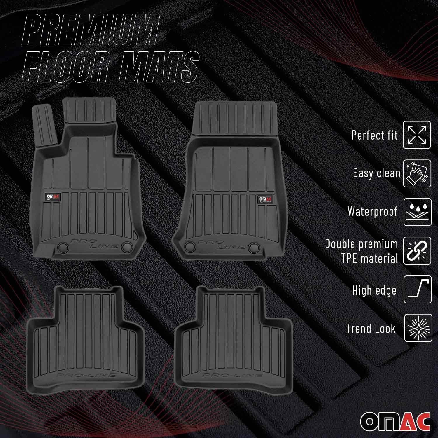 OMAC Premium Alfombrillas De Coche para Mercedes EQC N293 2020-2024 TPE Goma 4x
