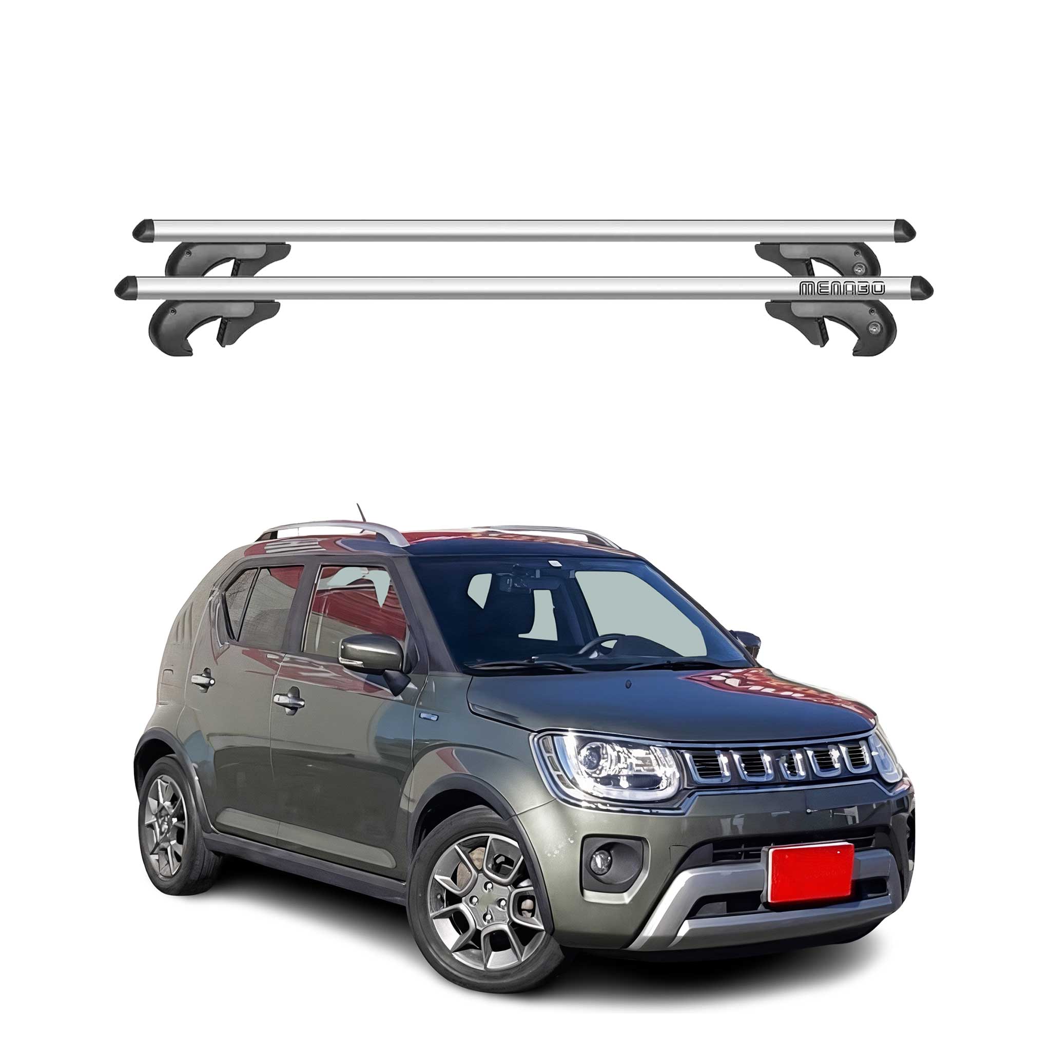 Menabo Barras de Techo Baca para Suzuki Ignis 2016-2020 Gris Aluminio 2Pza