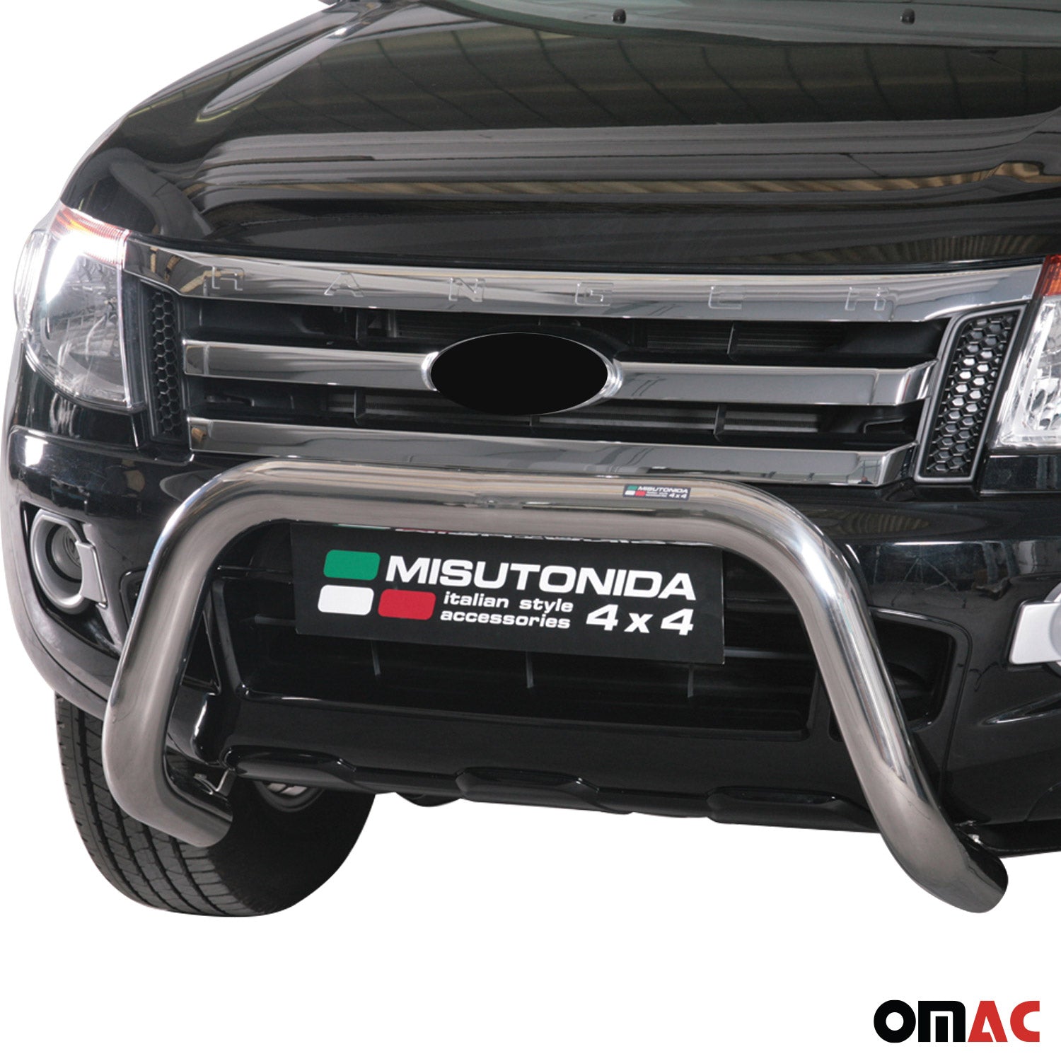 Bull Barra Frontal para Ford Ranger 2012-2015 Plata Brillante Acero