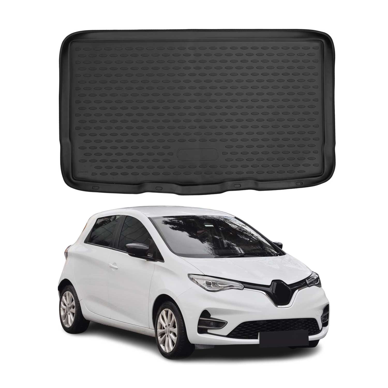 OMAC Bandeja Maletero Alfombrilla para Renault Zoe 2019-2021 Negro Goma TPE 1Pza