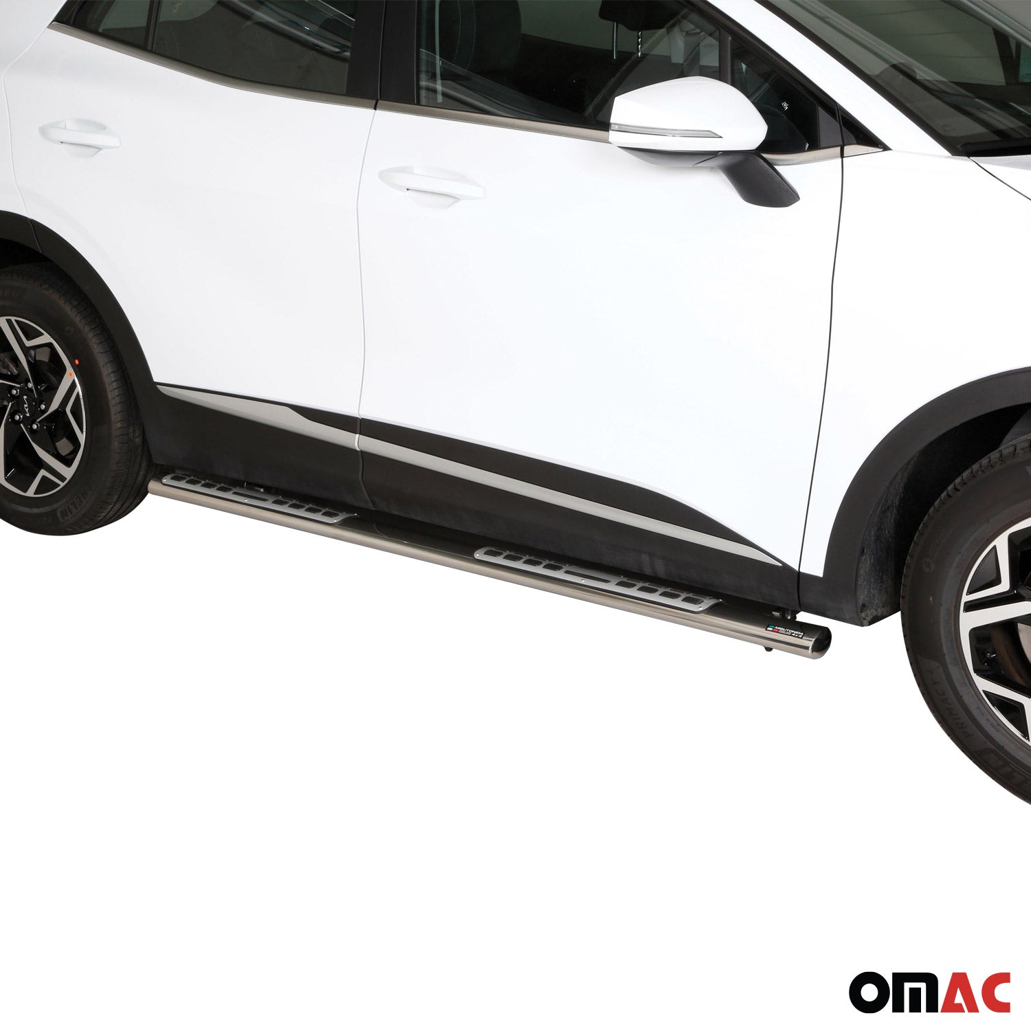 Par de Estribos Barras Laterales para Kia Sportage 2022-2025 Plata Acero 2x