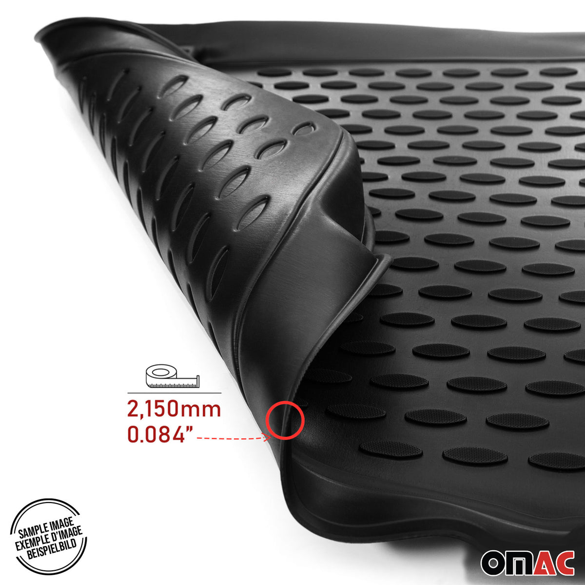 OMAC Alfombrillas De Coche para VW T6.1 Multivan 2019-2024 Negro Goma TPE 4Pza
