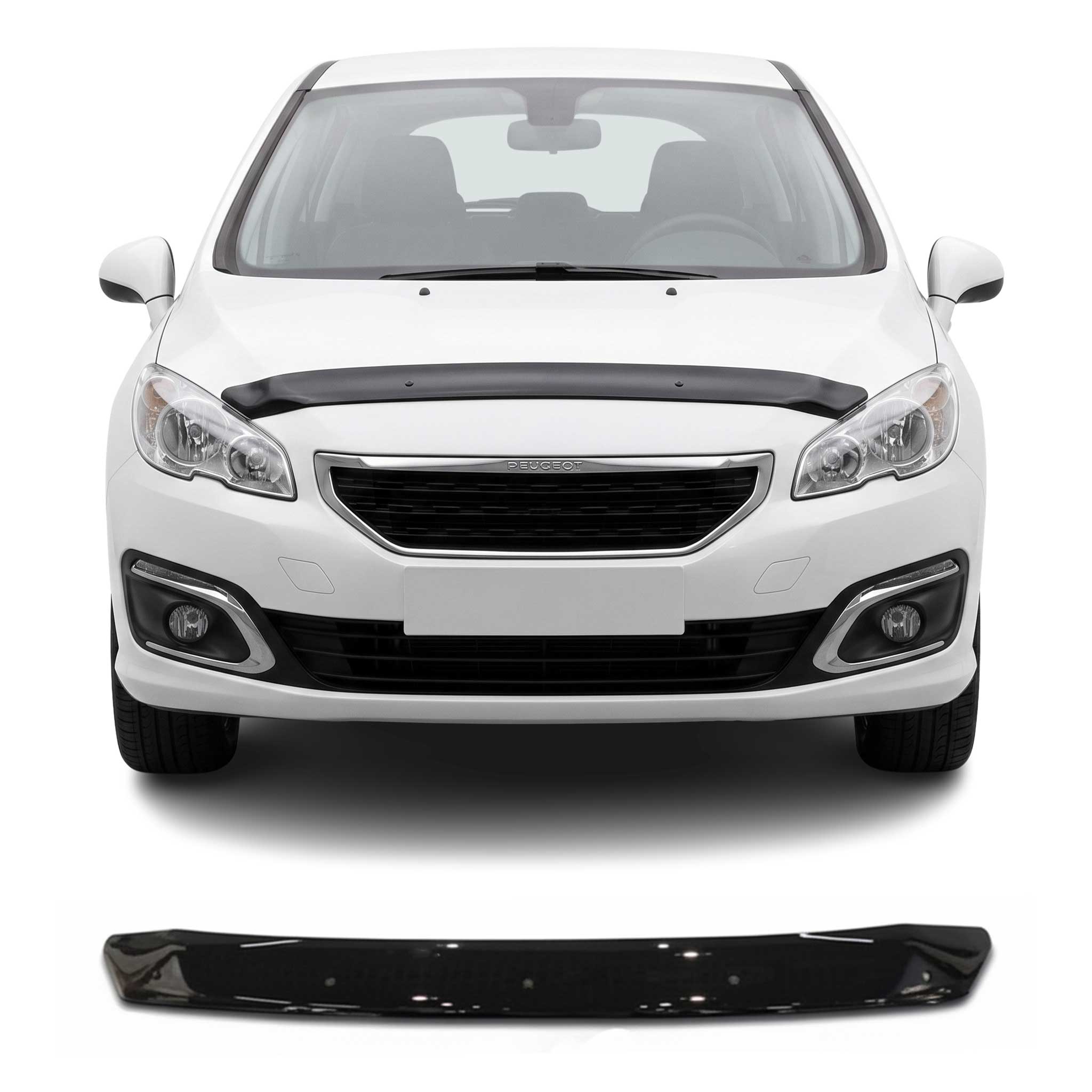 Deflector de Capó para Peugeot 408 2010-2014 Oscuro Brillante Acrílico