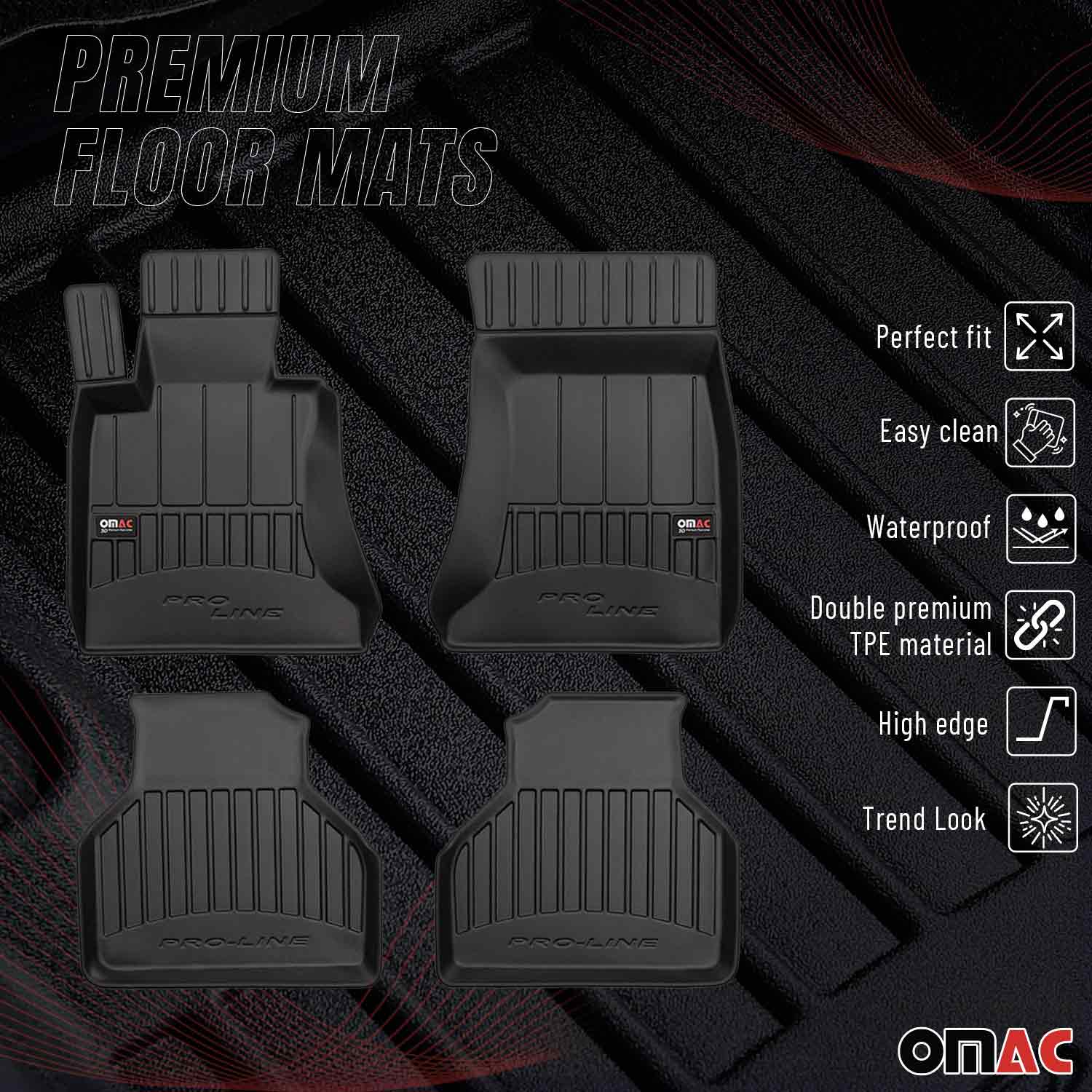 OMAC Premium Alfombrillas De Coche para BMW Serie 7 E65 E66 E67 2001-2009 TPE 4x