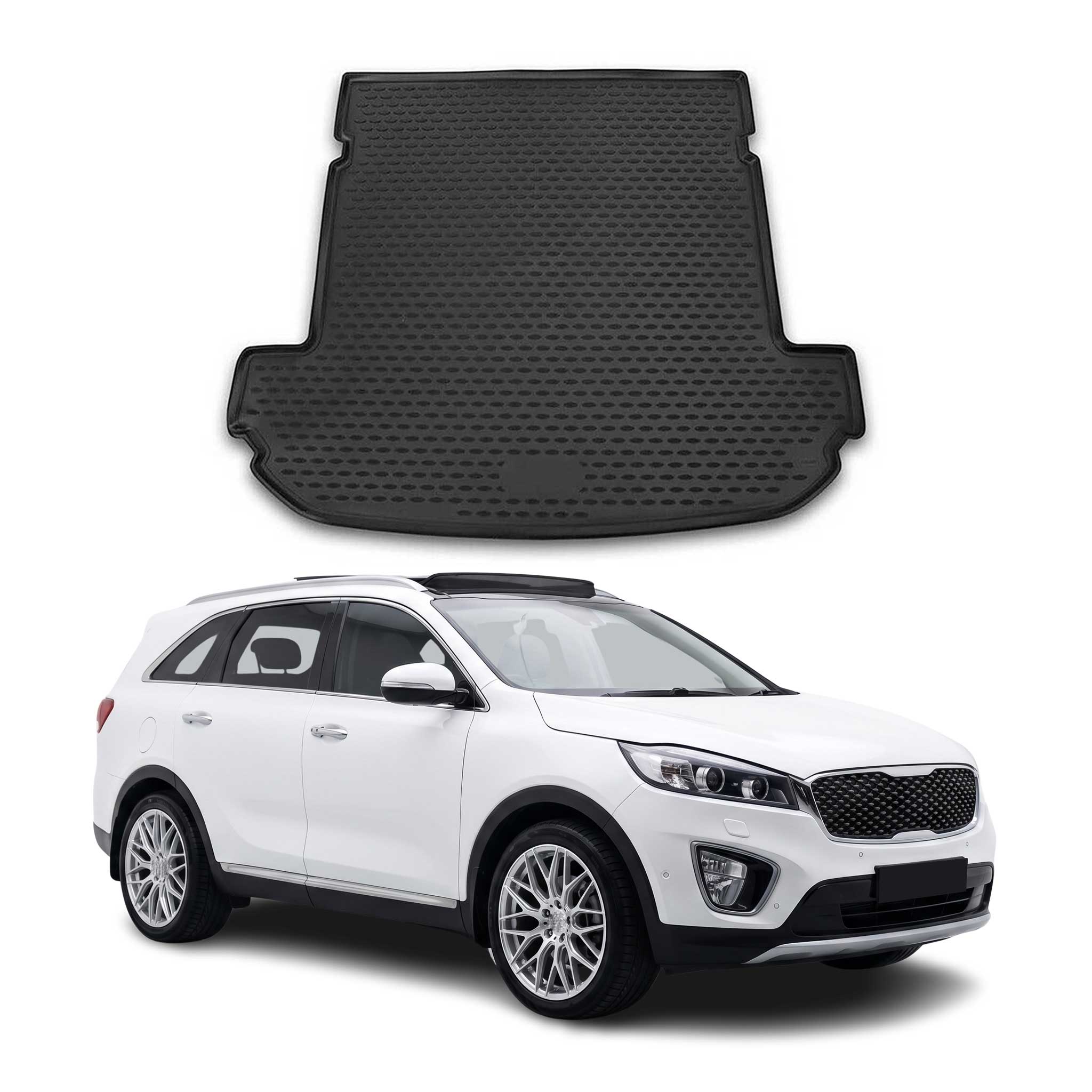 OMAC Bandeja Maletero Alfombrilla para Kia Sorento 2015-2020 Negro Goma TPE 1Pza