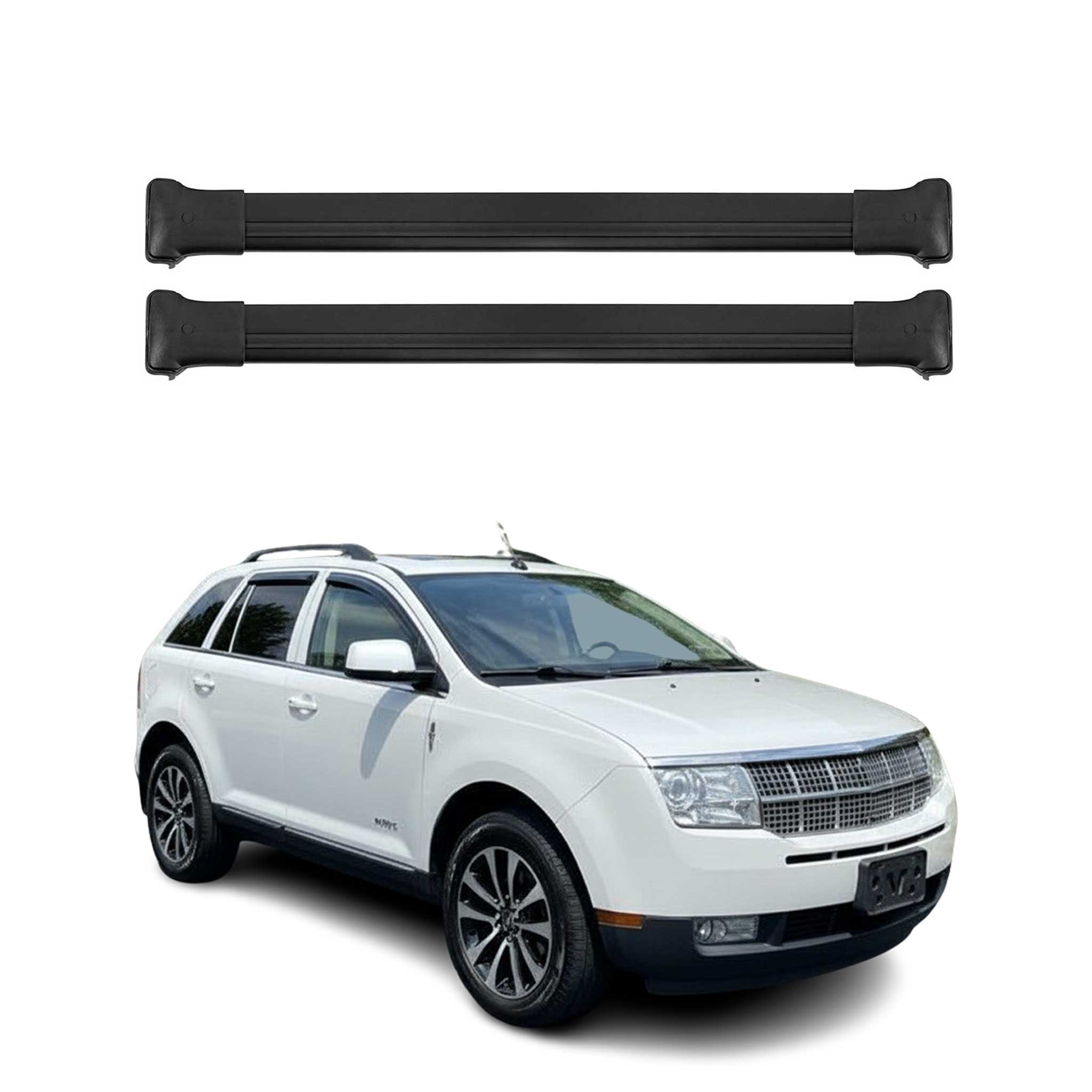 Barras de Techo Baca para Lincoln MKX 2007-2015 Negro Aluminio 2Pza