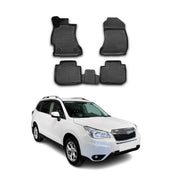 OMAC Alfombrillas De Coche para Subaru Forester 2013-2019 Negro Goma TPE 4Pza