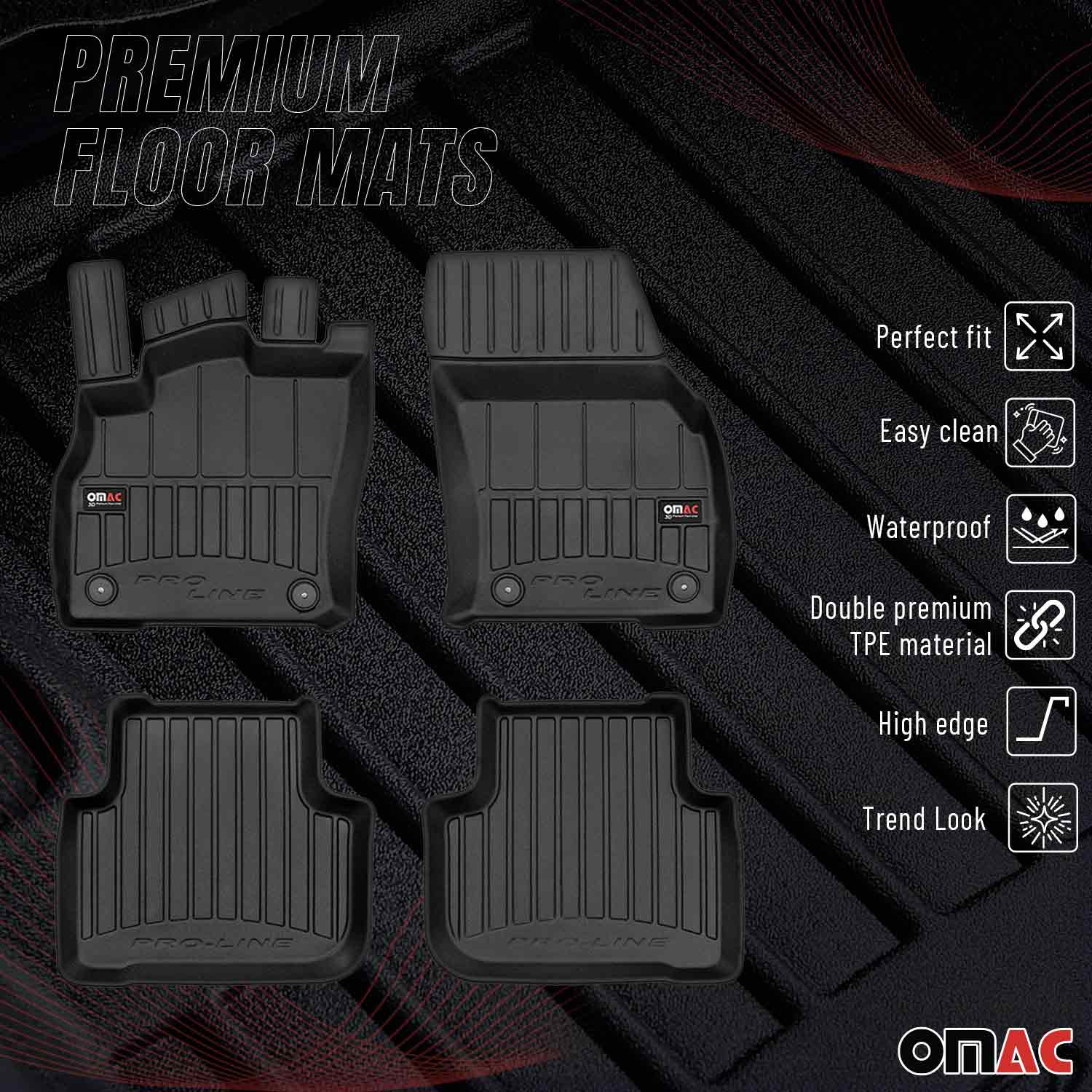 OMAC Premium Alfombrillas De Coche para Audi Q3 Q3 Sportback 2018-2025 Goma 4x