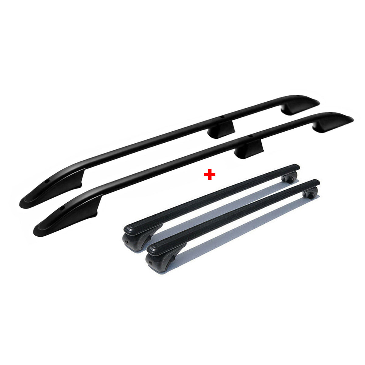 Rieles & Barras de Techo Coche para VW Multivan Caravelle 5 6 Largo L2 Negro Alu