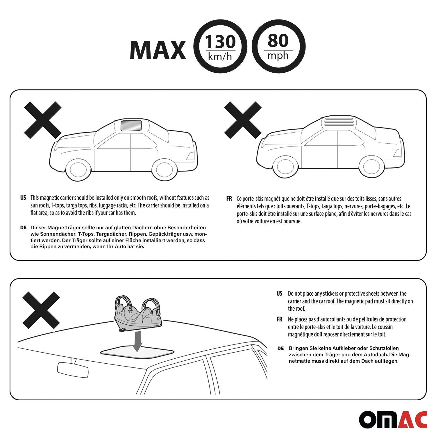 Menabo Igloo Portaesquí Snowboard portaequipajes Universal Negro