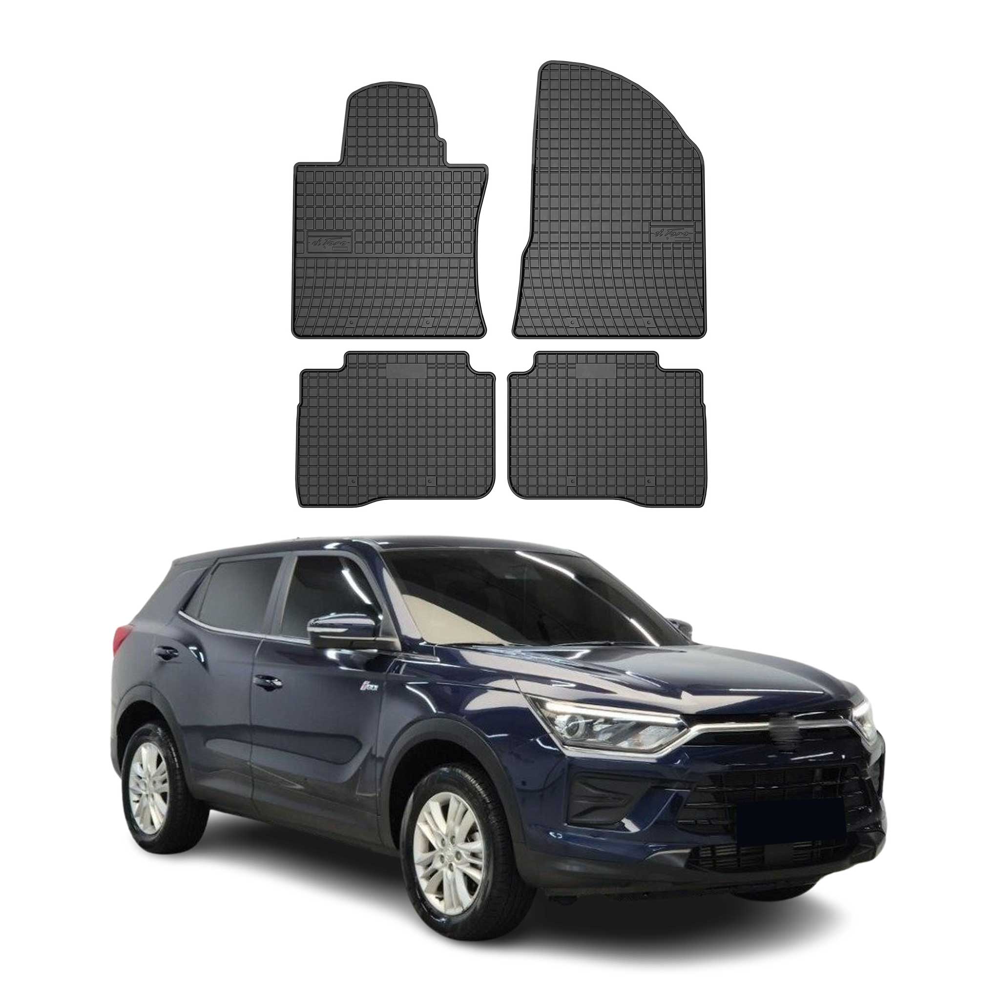 OMAC Alfombrillas De Coche para Ssangyong Korando 2019-2025 Negro Goma 4Pza
