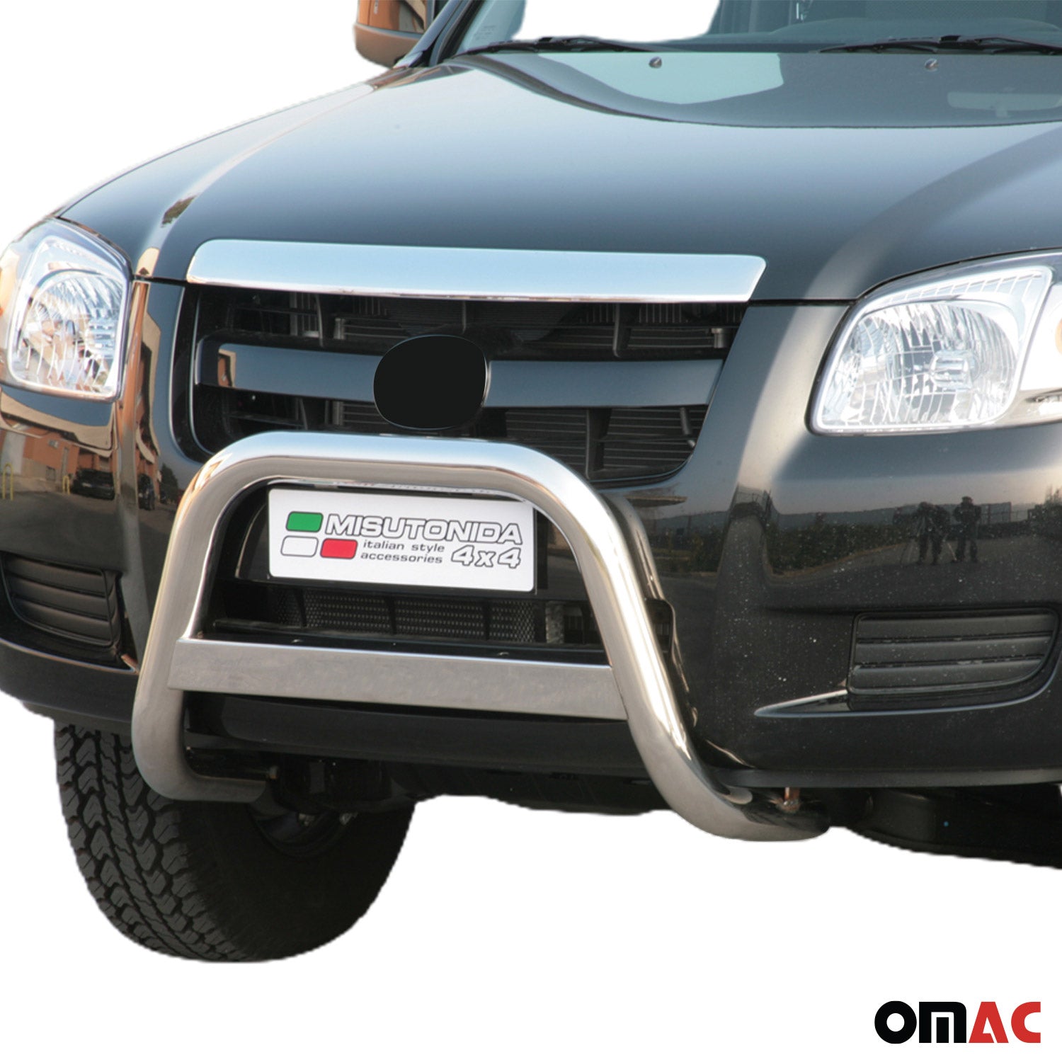 Bull Barra Frontal para Mazda BT-50 2006-2012 Plata Brillante Acero 1Pza