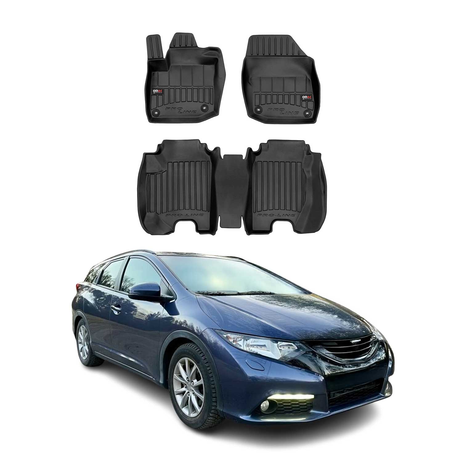 OMAC Premium Alfombrillas Coche para Honda Civic Hatchback Tourer 2012-2016 TPE