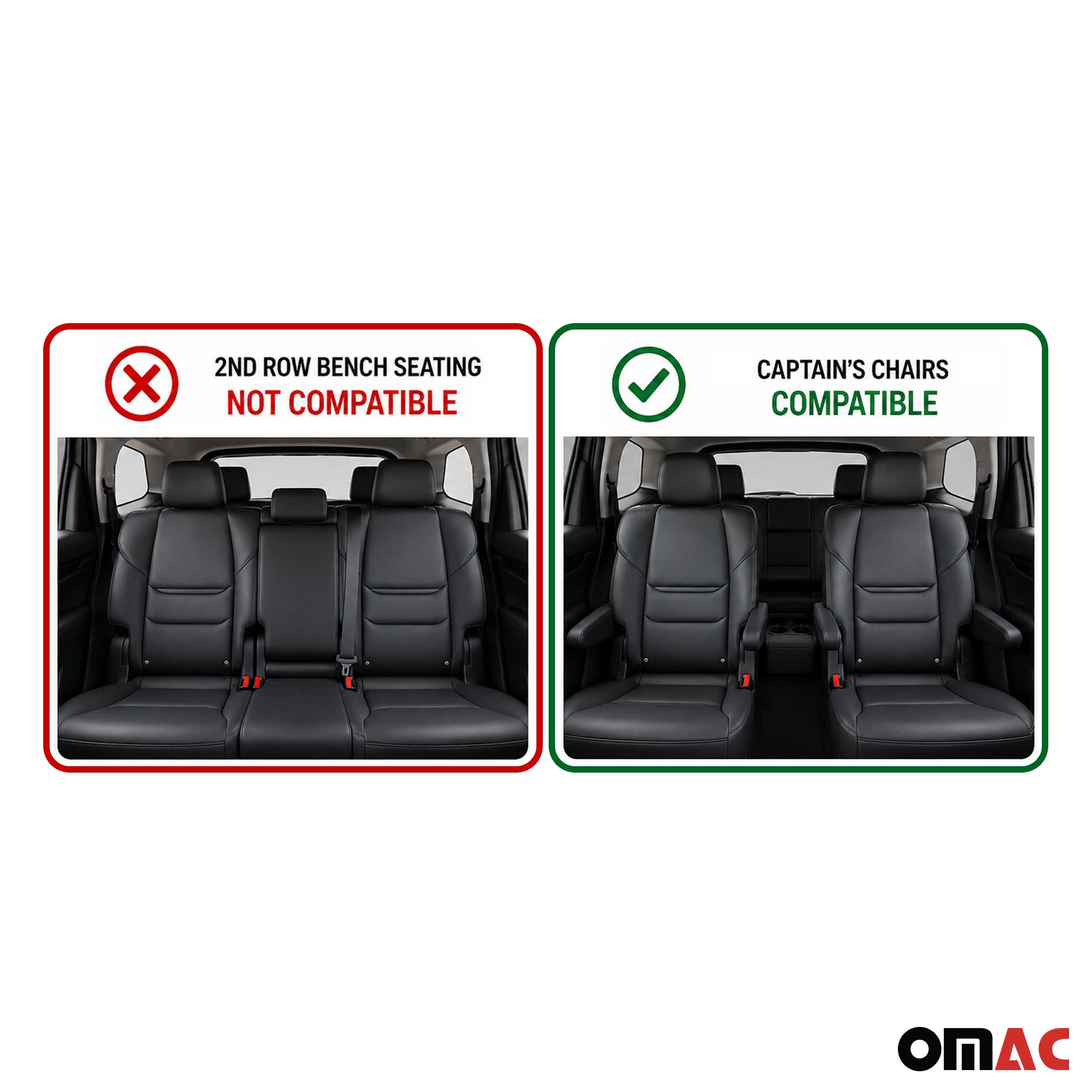 OMAC Alfombrillas De Coche para Chevrolet Tahoe 2007-2014 7 Asiento Negro TPE 6x