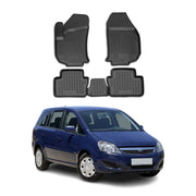 OMAC Alfombrillas De Coche para Opel Zafira B 2005-2014 Negro Goma TPE 4Pza