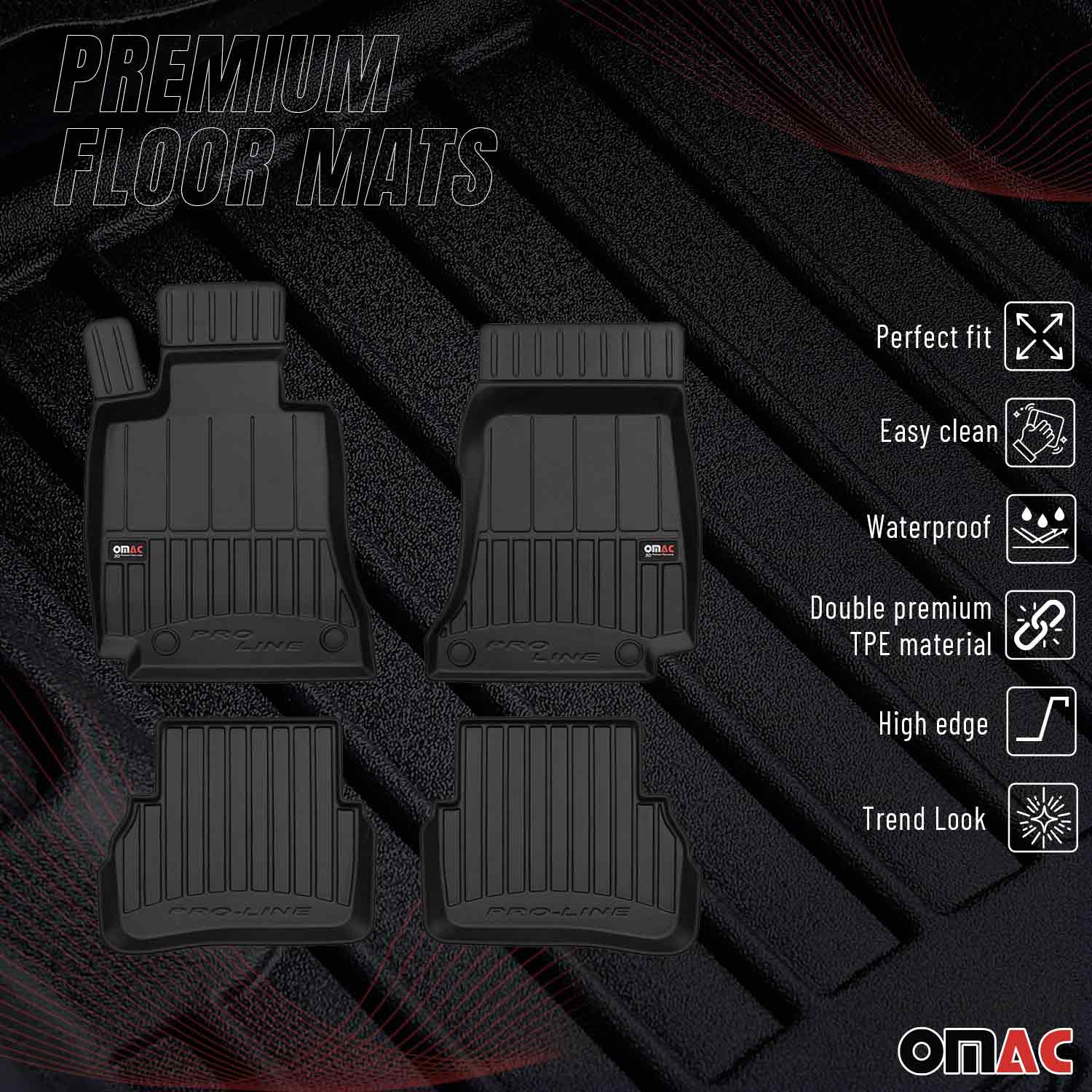 OMAC Premium Alfombrillas Coche para Mercedes C Class W205 S205 2014-2021