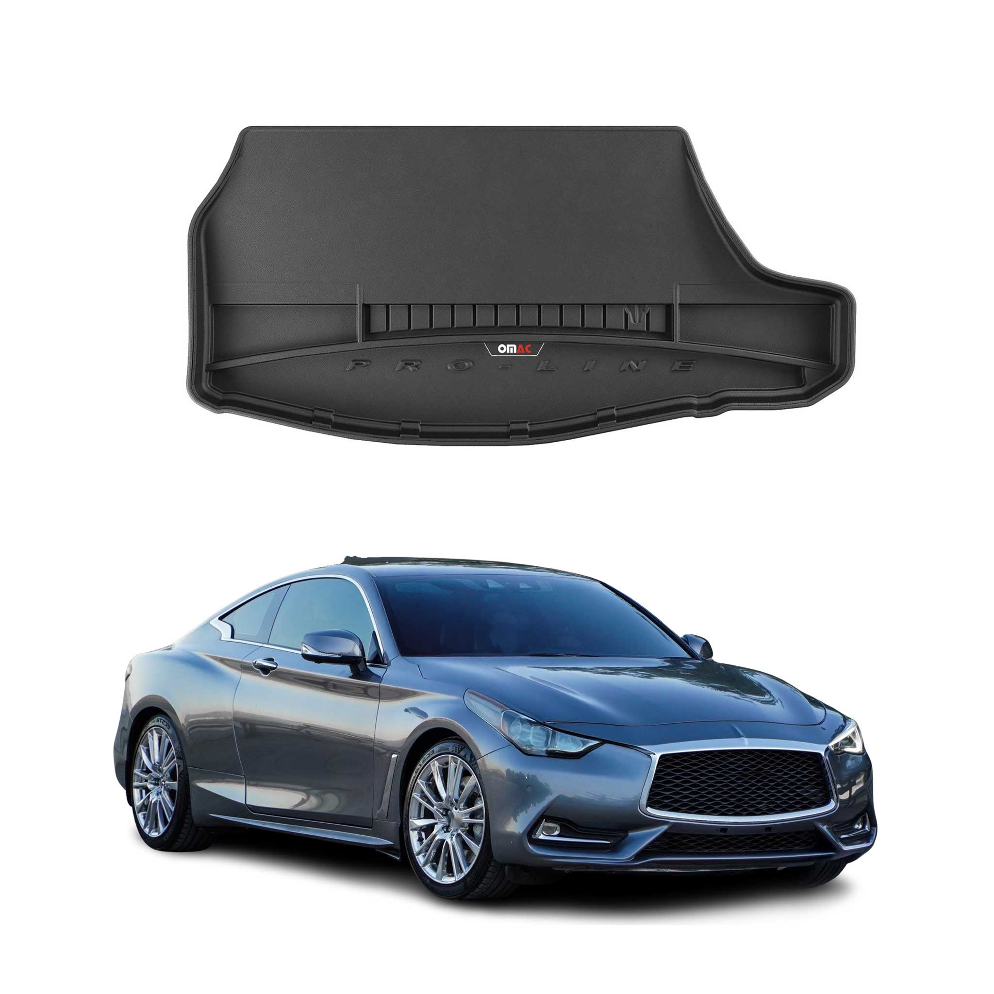 OMAC Premium Bandeja Maletero Alfombrilla para Infinity Q60 Cupé 2017-2022 TPE