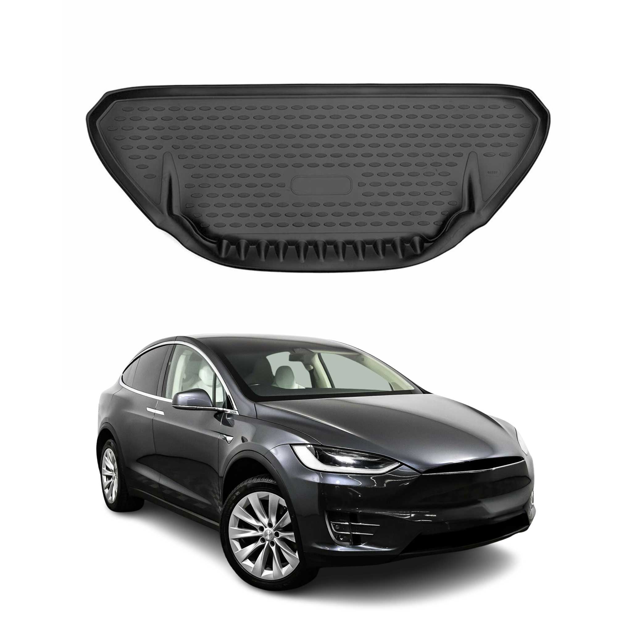 OMAC Bandeja Maletero Alfombrilla para Tesla Model X 2016-2020 Negro Goma TPE