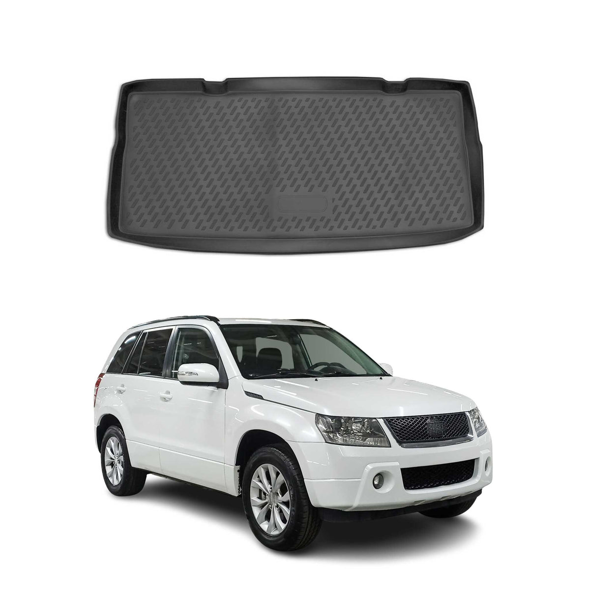 OMAC Bandeja Maletero Alfombrilla para Suzuki Grand Vitara 2005-2021 Negro TPE